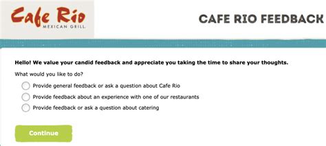 cafe rio listens.smg.com|Cafe Rio Guest Satisfaction Survey